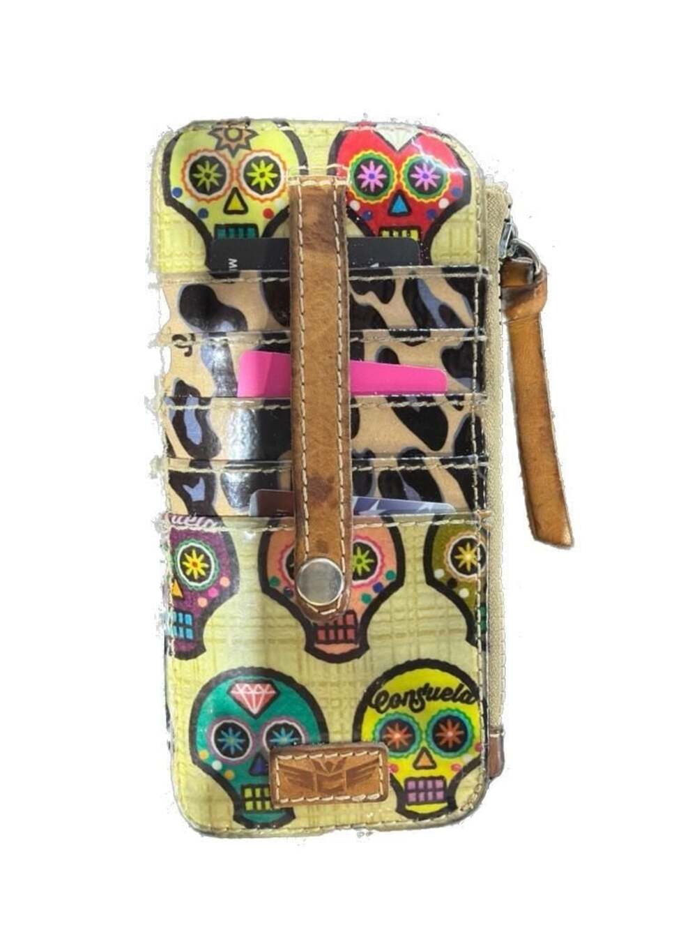 Consuela Sug Card Organizer Sugar Skull and Animal Print Wallet